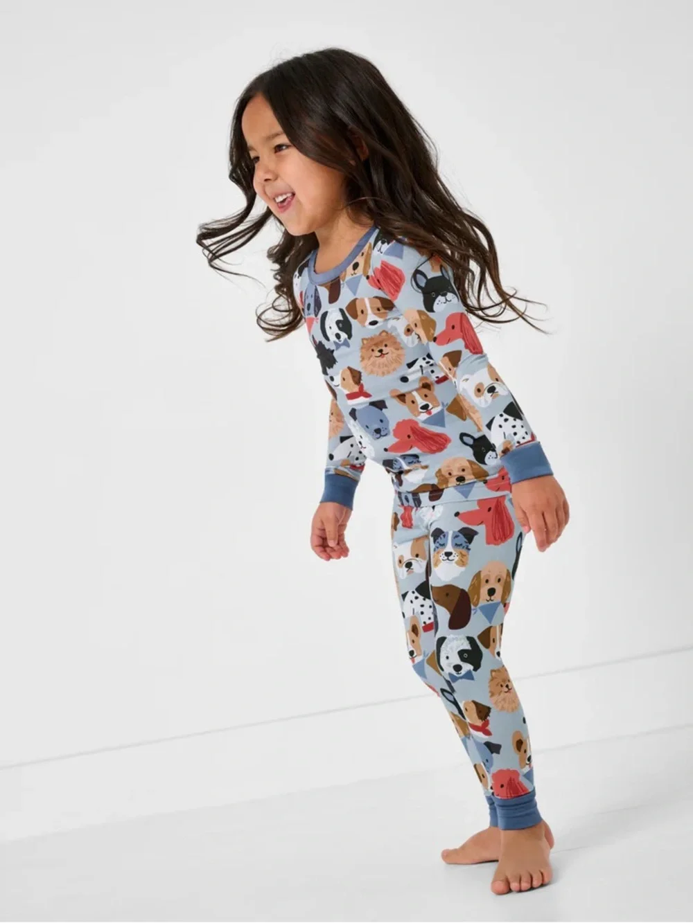 Little Sleepies Gray Puppy Parade 2-piece Long Sleeve PJ Set 2T